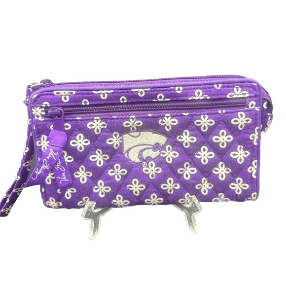 Vera Bradley PURPLE Kansas State Wildcat Front/Top Zip Wristlet Collegiate NWOT - Picture 1 of 10